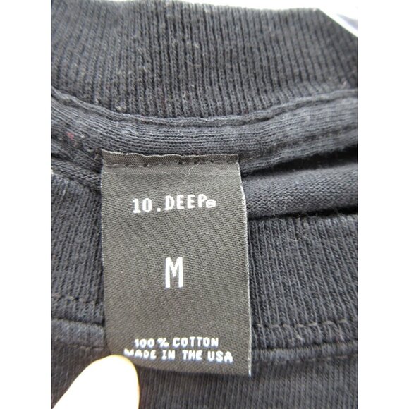 VINTAGE 10 Deep Shirt Medium Pullover Spellout Double Sided Skater - Picture 8 of 9